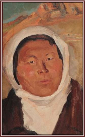 Л. Литвиненко. Портрет рабочей рудника. 1936 г.
